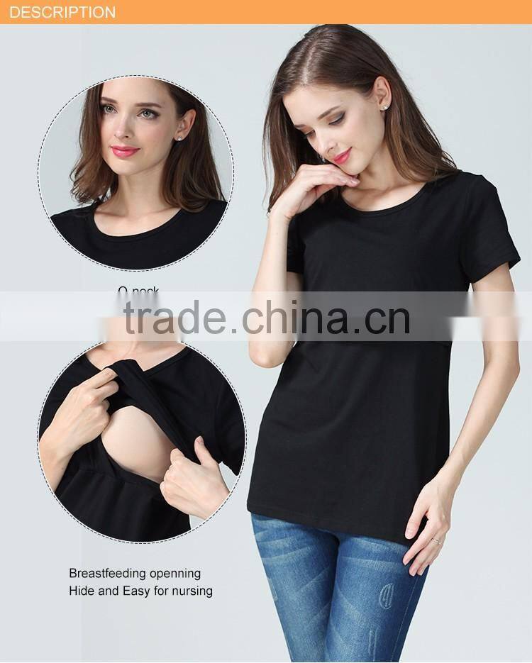 Cotton Crosswise open Maternity T-shirt with multi color for choice