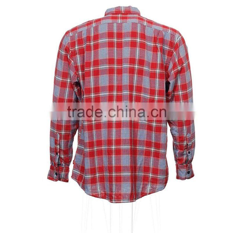 OEM custom red hooded flannel shirt with long sleeve