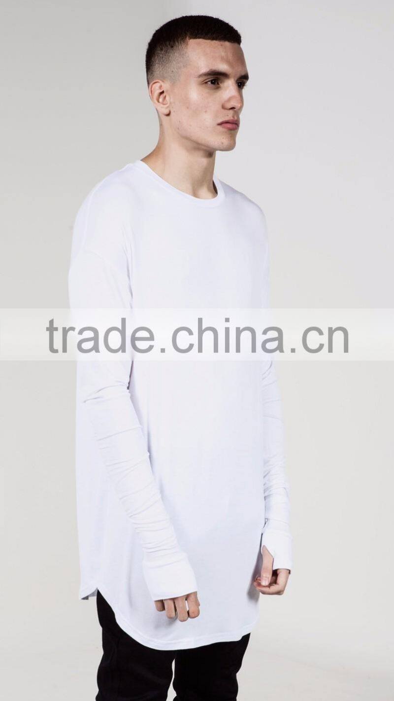 China garment factory 100% cotton long sleeve blank t-shirt custom casual men t-shirt with high quality