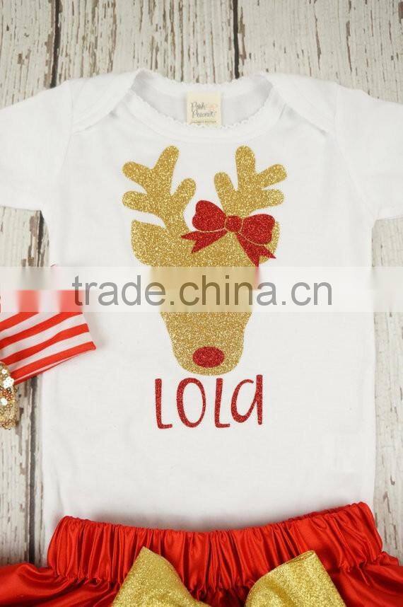 Toddler Girls First Christmas Gift Outfit Santa Baby Christmas Reindeer Sequnis Sets