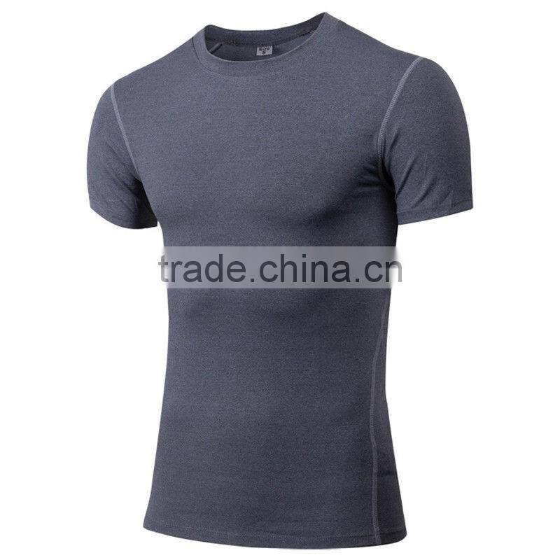 Tights Muscle Men's Stretch Fabric Dry Fit T-shirts Compression Sports Training Athletic Running Wear Gym Mens T Shirts