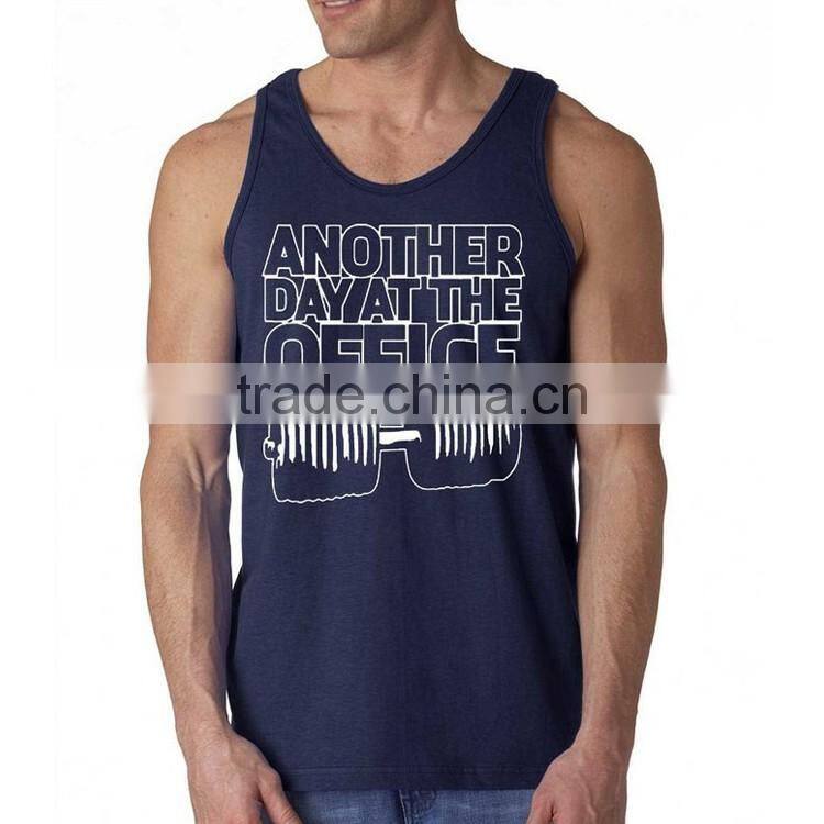100% cotton custom design wholesale stringer mens tank top with printing