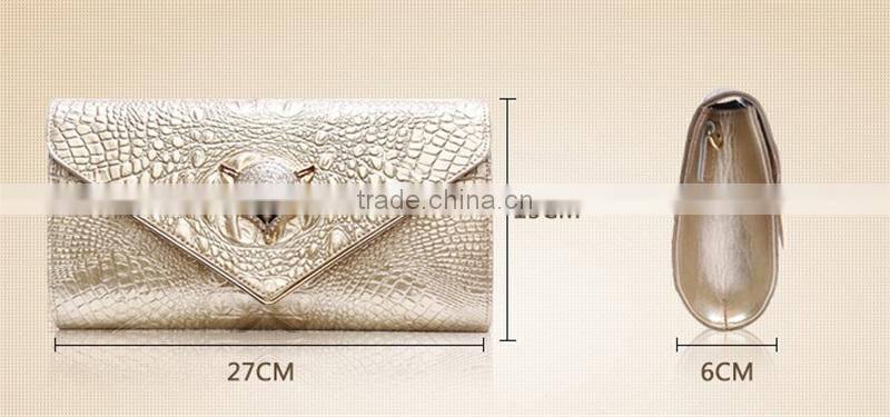 High Quality Lady Genuine Real Crocodile Embossed Designer Clutch Bag For Women