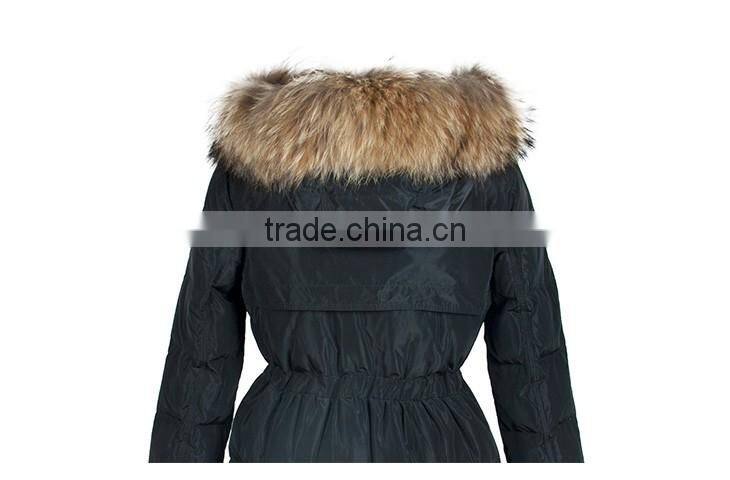 Womens faux fur coat long down coat with fur