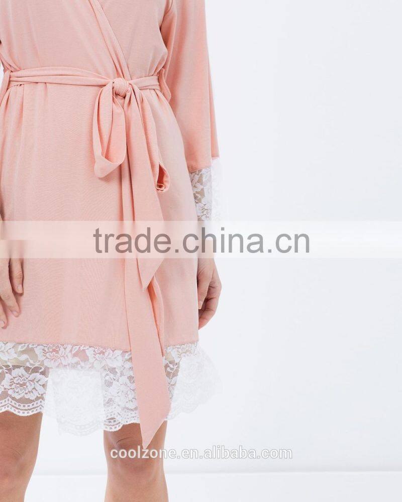 Relaxed fit wrap front comfortable bamboo bathrobe wholesale luxury bathrobe