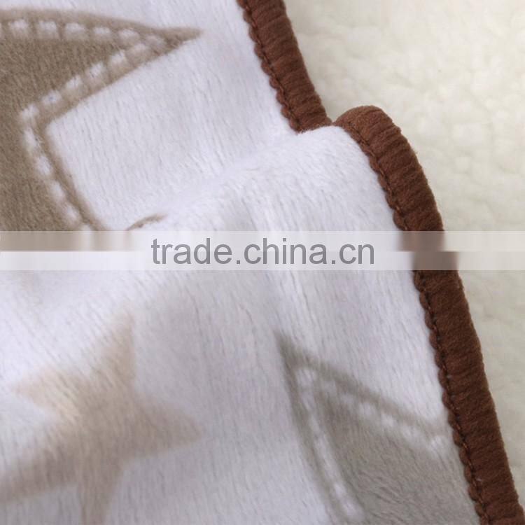 Star printed fleeces thickened baby blanket
