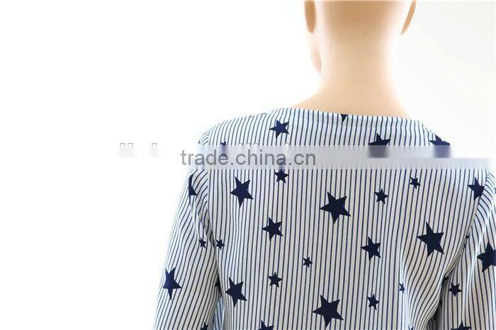 Fashion design summer blouses for women loose women fashion style short sleeved printing blouse for women