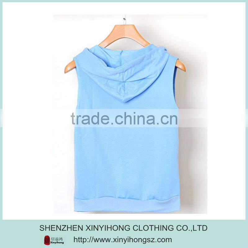 sleeveless no hoodies,custom high quality vest,kangaroo pocket jacket jersey