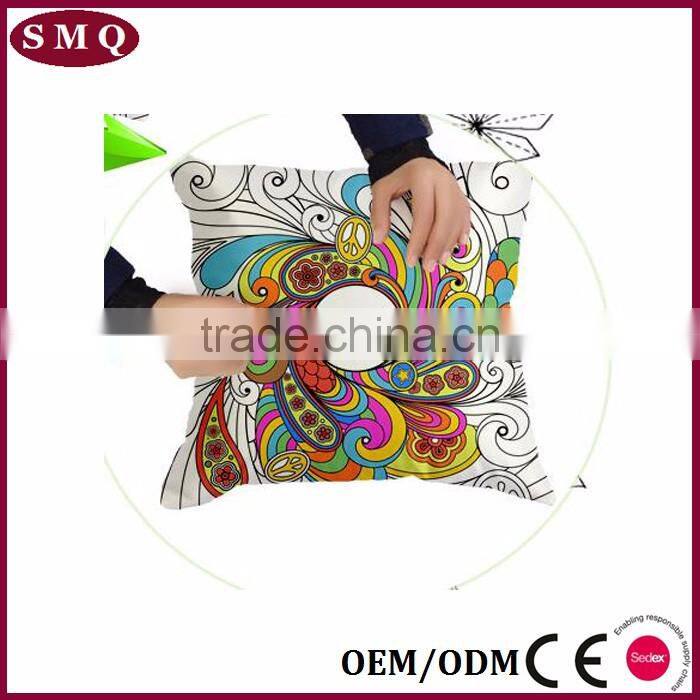 new design hand drawing washable imitated silk fabric sleep pillow
