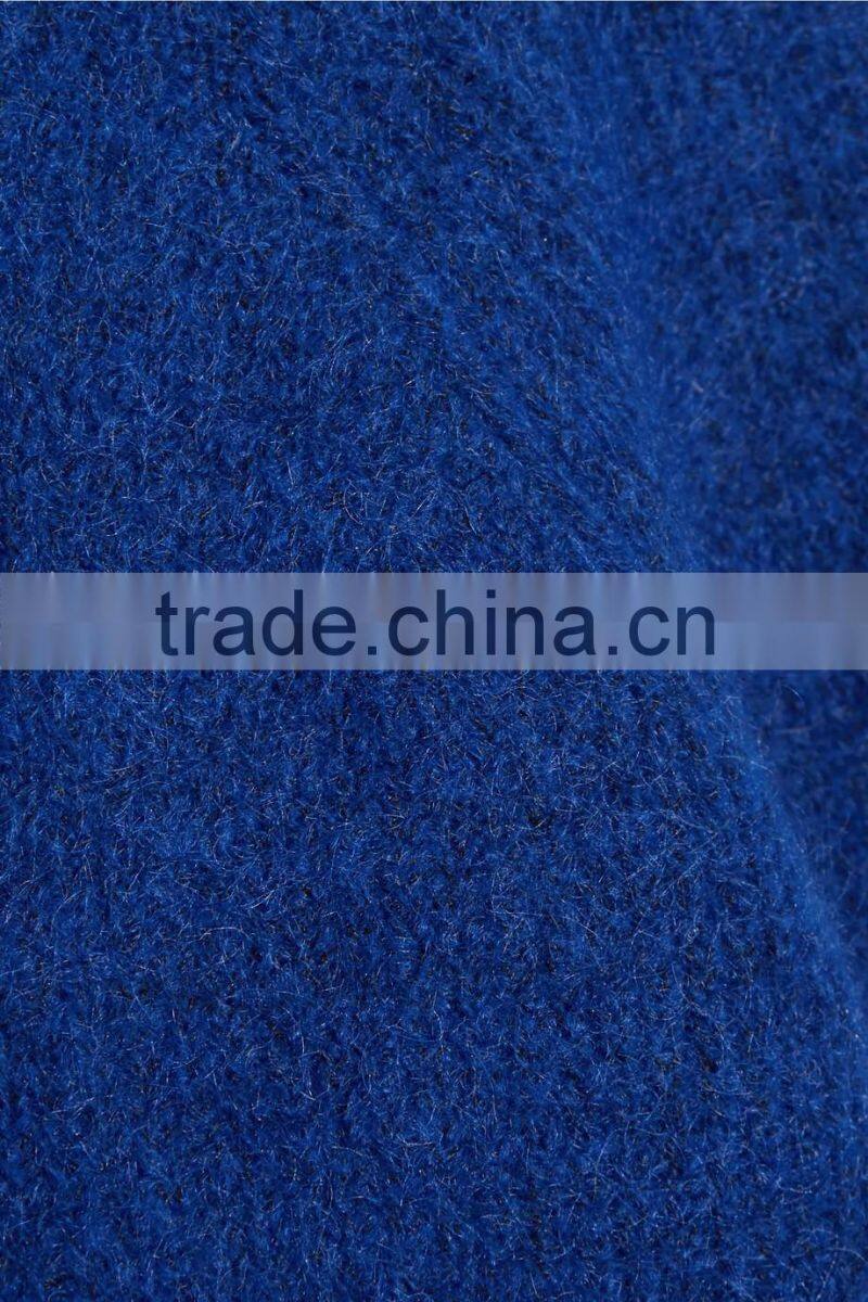 High Quality Royal Blue Knitted Wool Cashmere Sweater Women's