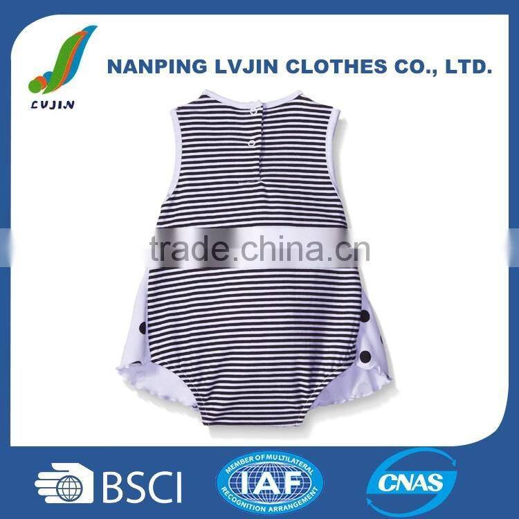 New Born Baby Clothing100% Cotton Baby Girls' Sleeveless Sundress with Built-In Diaper Cover