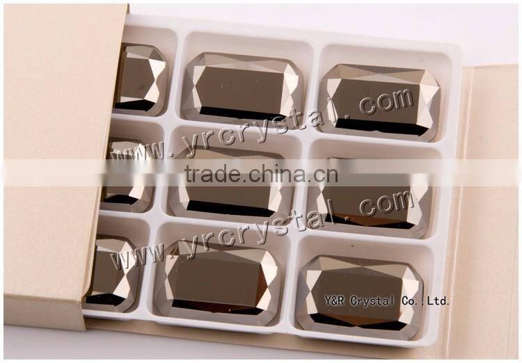 4627 Octagon Crystal 10*14mm Jet Hematite Loose Natural Diamond