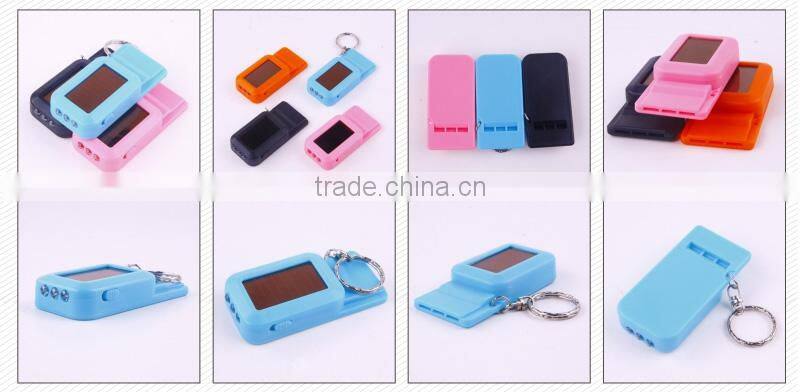 mini solar power rechargeable flashlight keychain