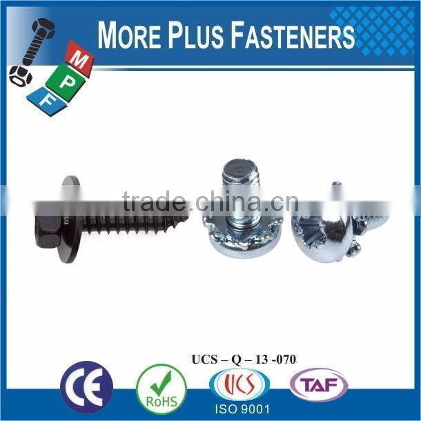 Taiwan M3 M12 M6-1.0 x 10mm DIN 7985 Phillips Drive Pan Head Machine Screw SEMS with Square Washer