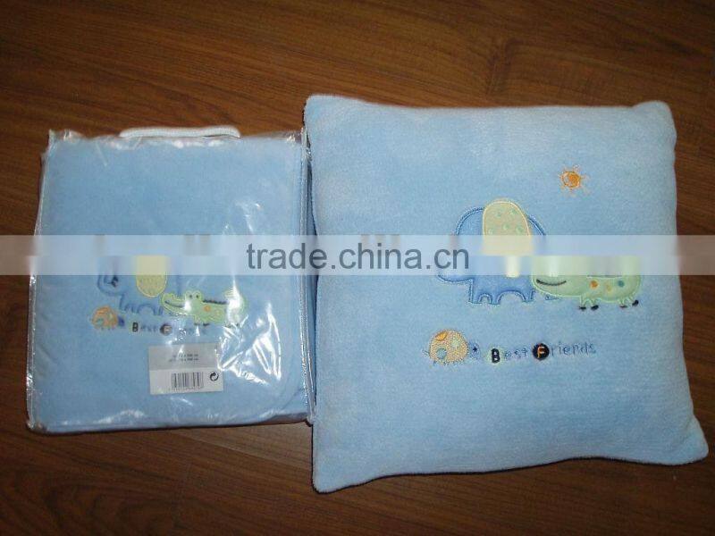 100% polyester satin baby blanket with applique embroidery
