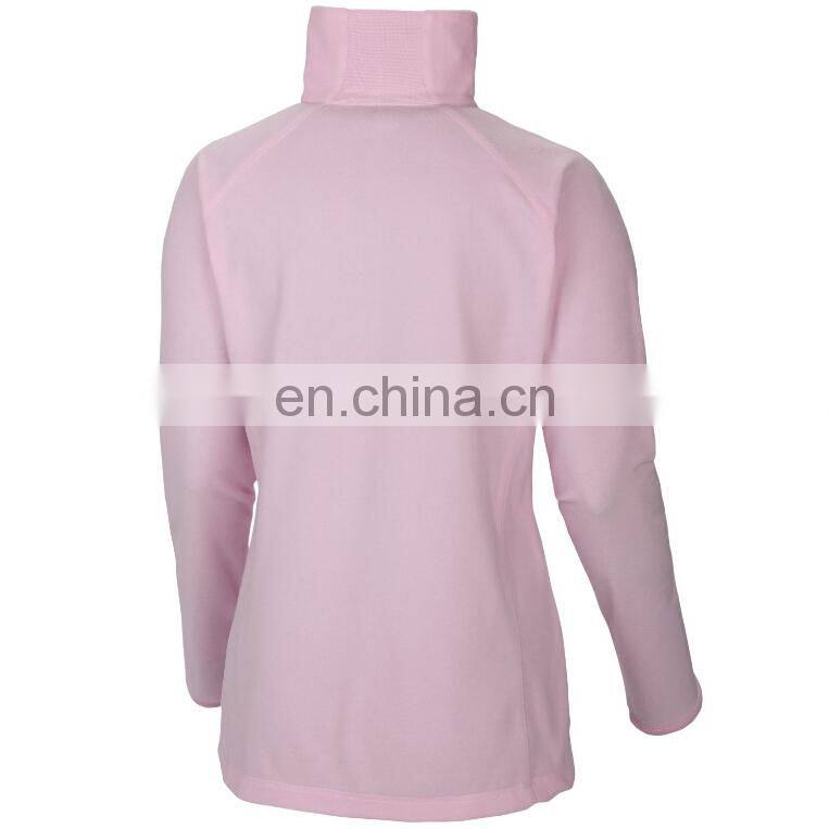 Cheap 1/4-Zip Windstopper Wholesale Pink Color Polar Fleece Jacket Lady---7 years alibaba experience