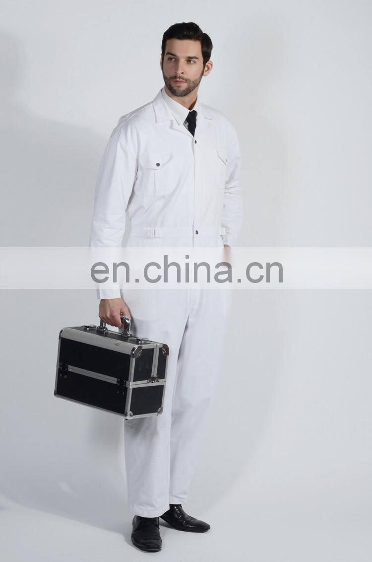 Best Quality Cotton Working Overalls White Men Work Uniforms with One-Piece Set