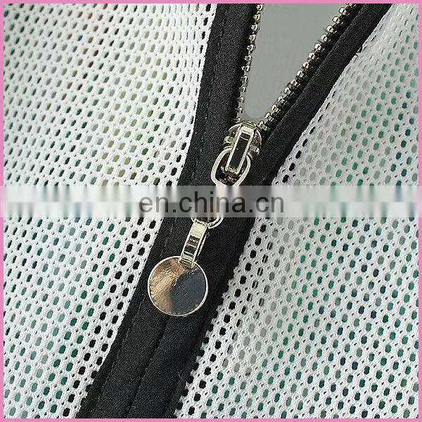 2015 OEM front chiffon patched net sleeve half net new design girl's jacket