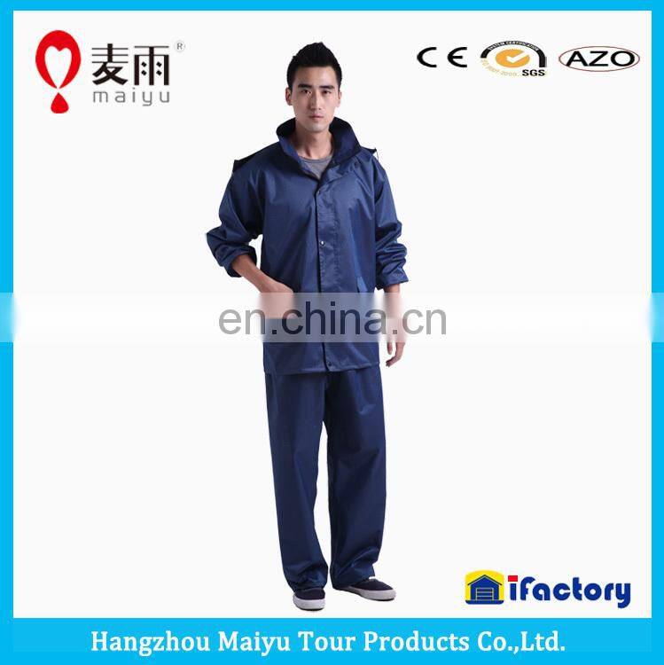 durable adult waterproof plastic pant blue rain jackets