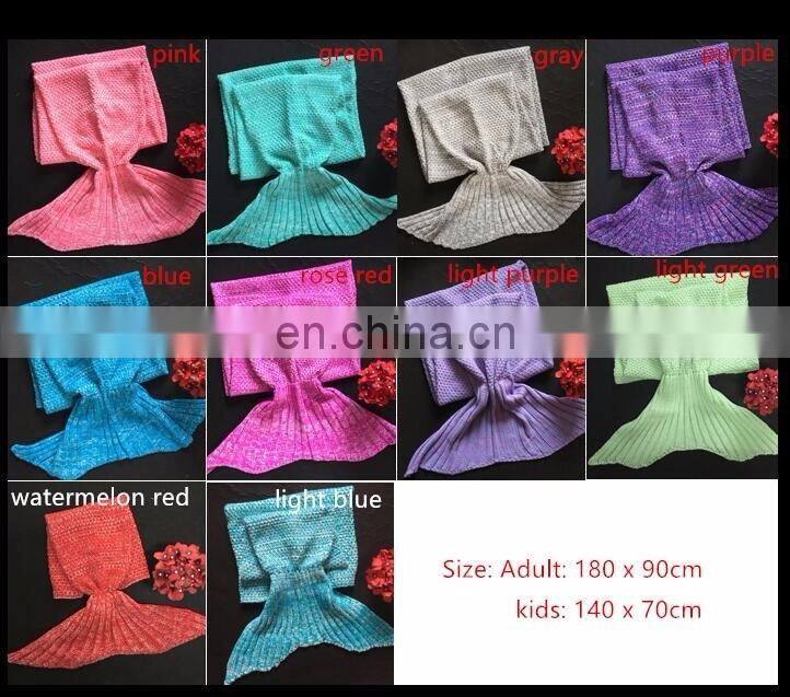 Warm mermaid tail promotional gift blanket 2017 hot selling in Europe for girlfriend