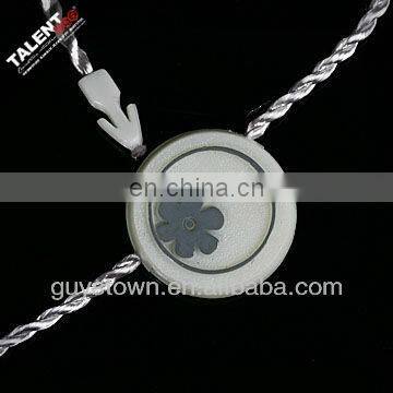 custom emboss brand name logo seal lock tag string for hang tag