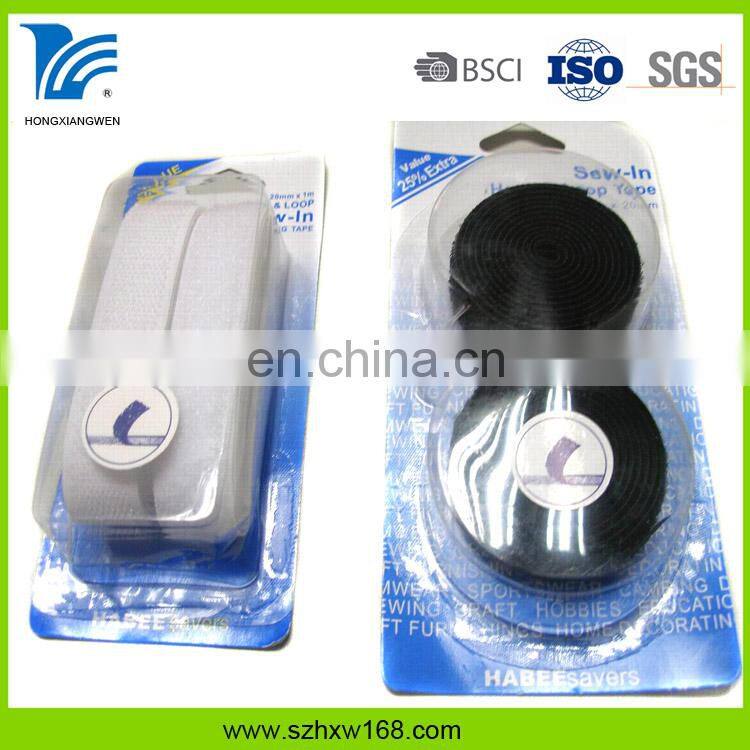 Black durable adhesive hook and loop tape roll