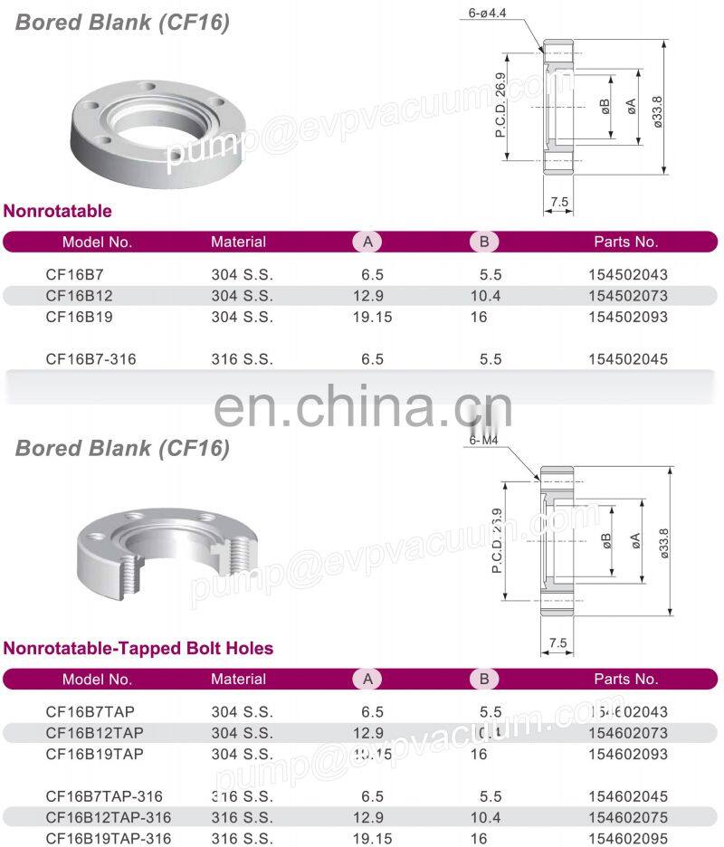 CF Stainless 304 clamp fitting for Vacuum bellow with flange components