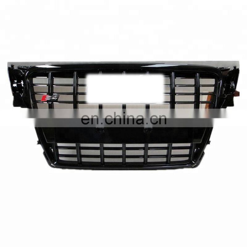 Black Frame Front Bumper Grill Radiator Grille 2009-12 For Audi A4 B8 S4 Style