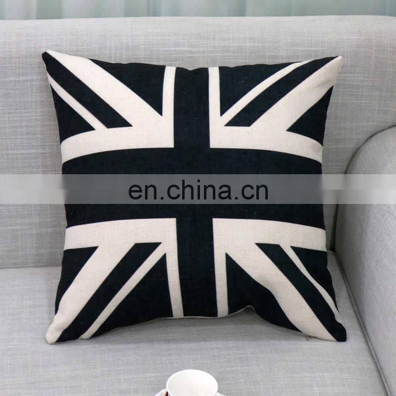 i@home Simple modern geometric series car print linen sofa pillow cushion cover
