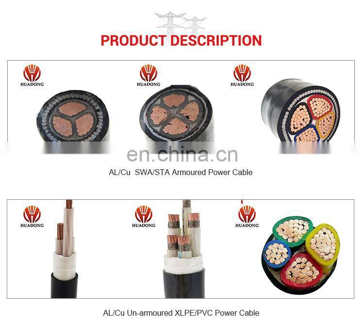 Huadong cable LV XLPE insulated power cable with european standard