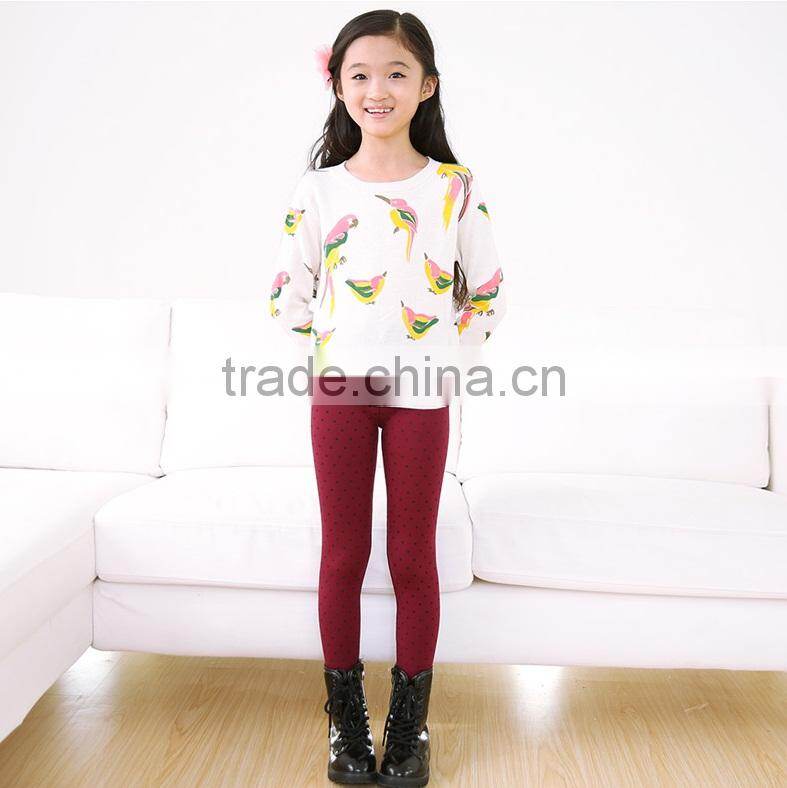 OEM 2015 Good Quality Breathable Dotted Printed Children Leggings