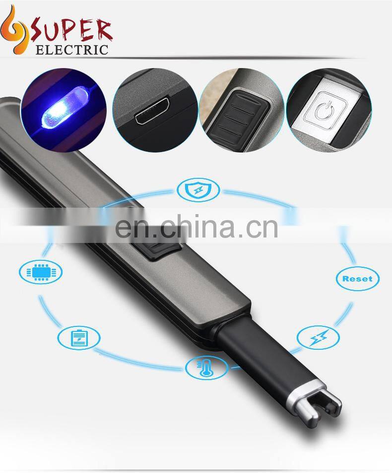 Different Design Zinc Alloy Luxury Appearance Convenient Operation Safe Switch USB Kitchen Cake BBQ Lighter