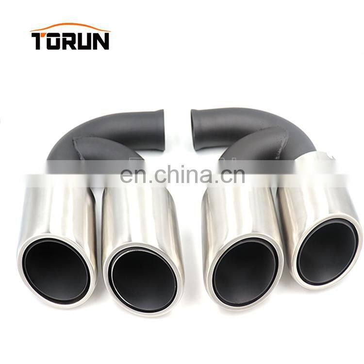 New style Universal performance 2.5" steel exhaust tip 10-14 Cayenne 958 Round Brush