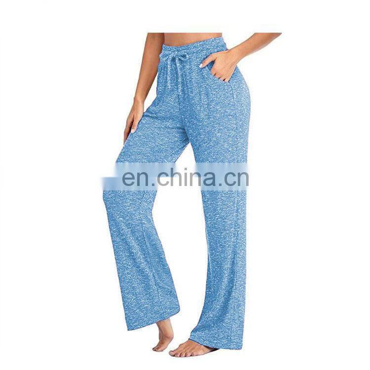 Clothing wholesale custom fashion casual sports pants quick-drying loose yoga pants large size wide leg pants womenS-5XL