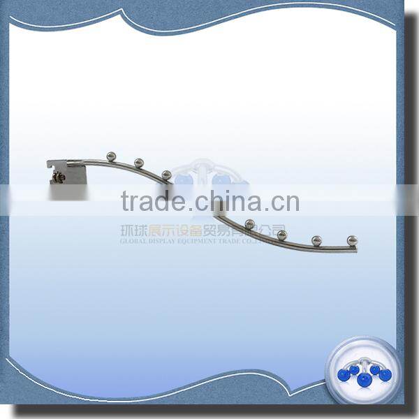 Metal chrome 7 beads shop display bracket for slotted channel