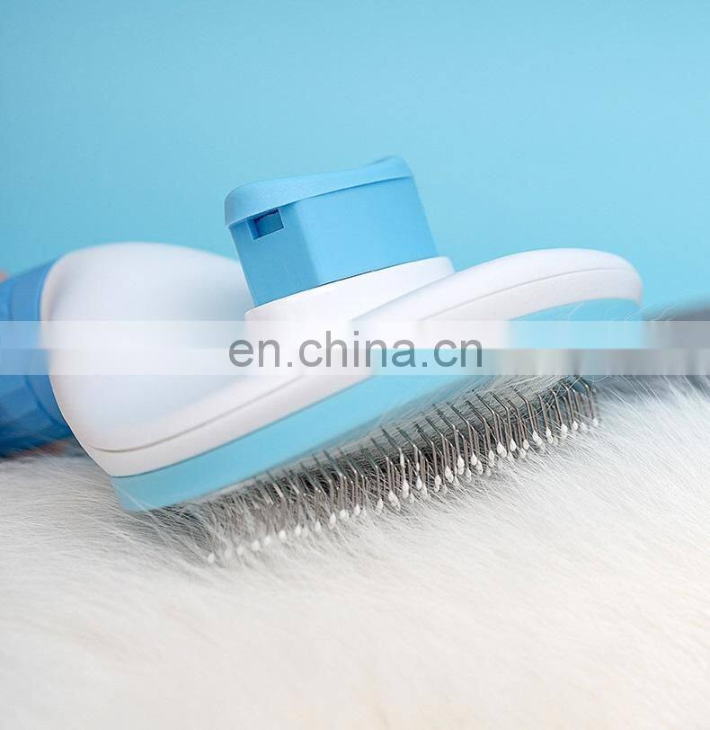 wholesale popular customized eco-friendly automatic retractable stainless steel cat comb need let for cats and dogs