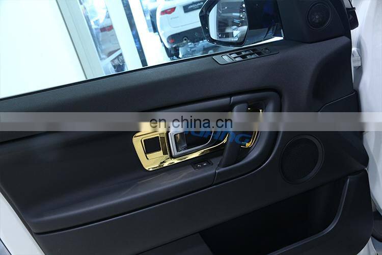 4pcs Golden Car Door Inner handle frame Trim Decoration For Land Rover Discovery Sport Car Accessories 2015 2016 2017