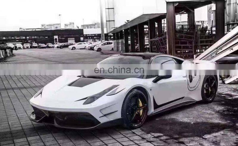 Runde CF And FRP Front Bumper Rear Bumper Fender Hood For Ferrari 458 Italia And Spider Modify Misha Designs Style Body Kit