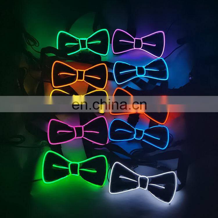 Led Light Up Bow Tie Neon Necktie Masquerade Party Luminous Bow Tie Glow In The Dark Birthday Wedding Cosplay Costume Supplies