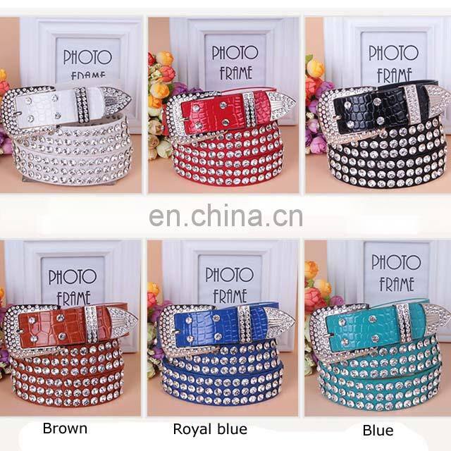 Women Rhinestone Belt Fashion Western Cowgirl Bling Studded Rhinestone Belts Men
