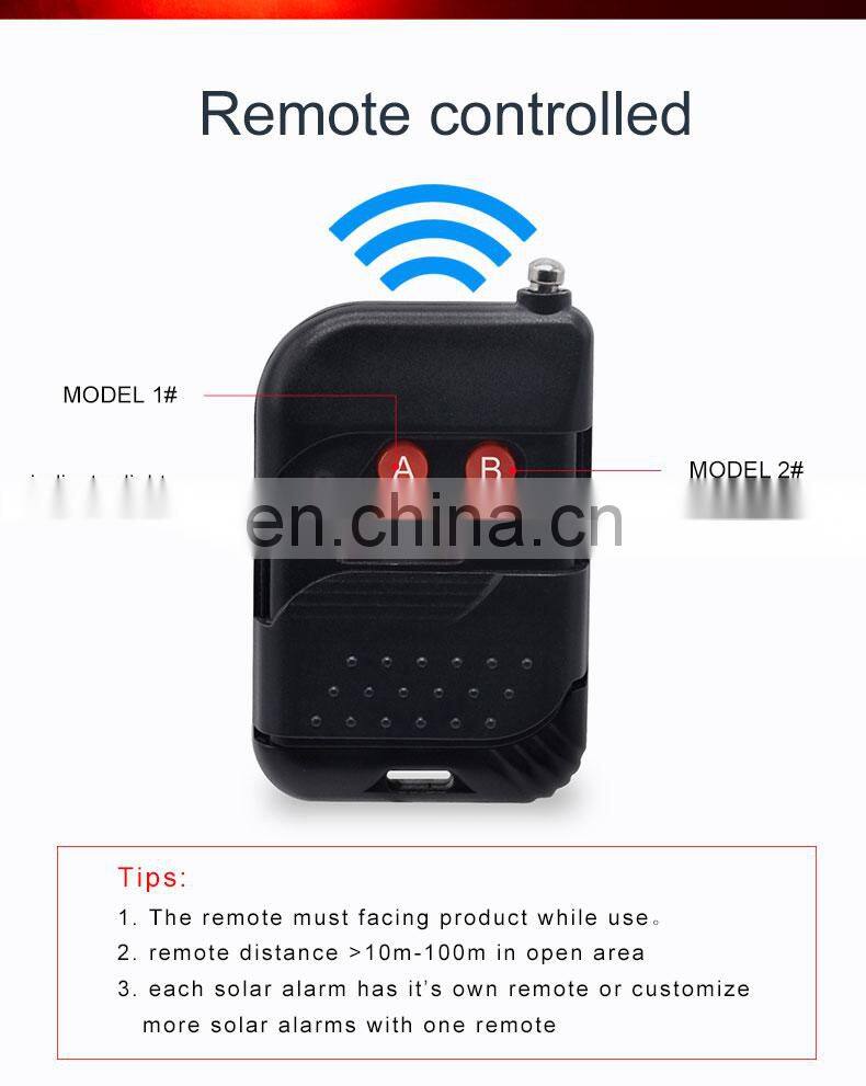 Solar Alarm Lamp Warning Sound 129dB Loud Siren Strobe Farm Orchard Light NEW
