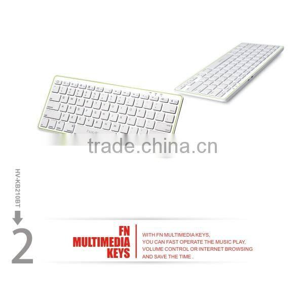 2014 new promotional items white mini bluetooth keyboard compatible with Apple MAC, mini wireless keyboard