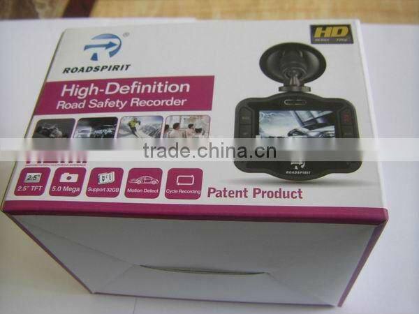 motion sensor 720p car camera recorder 950mAh capacity baterry with 120 degree wide angle