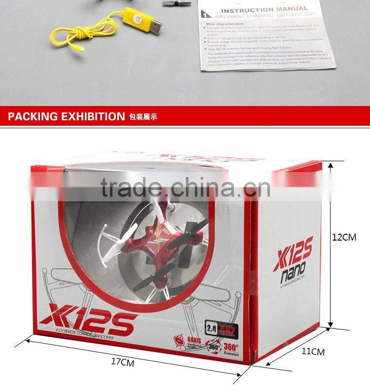 SYMA product X12 mini dron 2.4G 4CH nano quadcopter with frames and lights