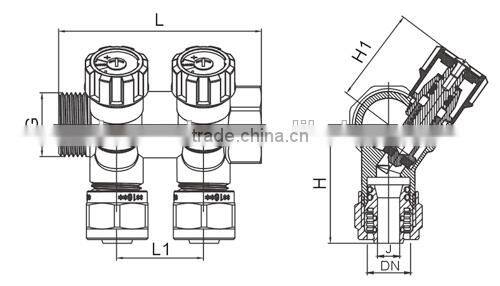 HR1040 factory manufacture forged brass water pex pipe manifold