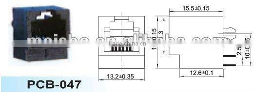 8 pin rj45 pcb jack shielded