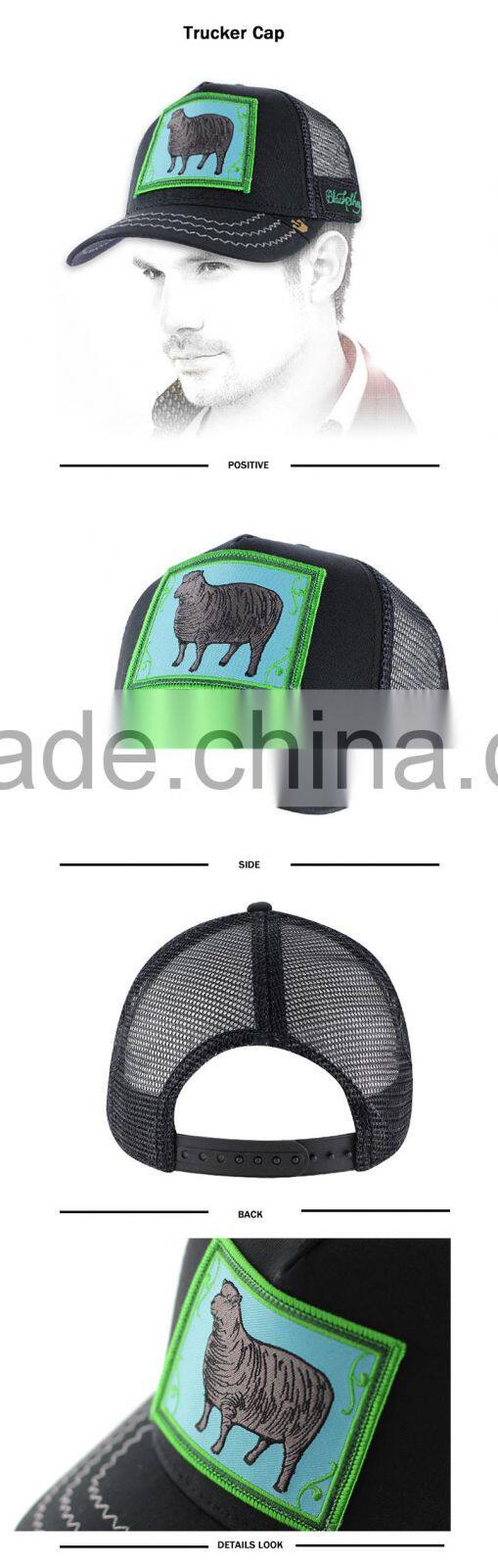 Embroidery patch mesh trucker cap with custom brand