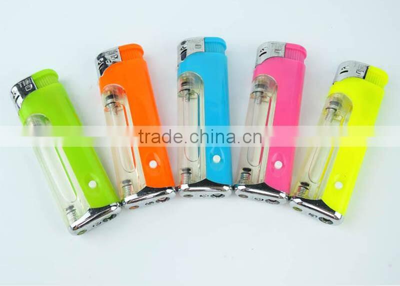 child safety frosted electronic gas refillable led torch lighter with ISO9994