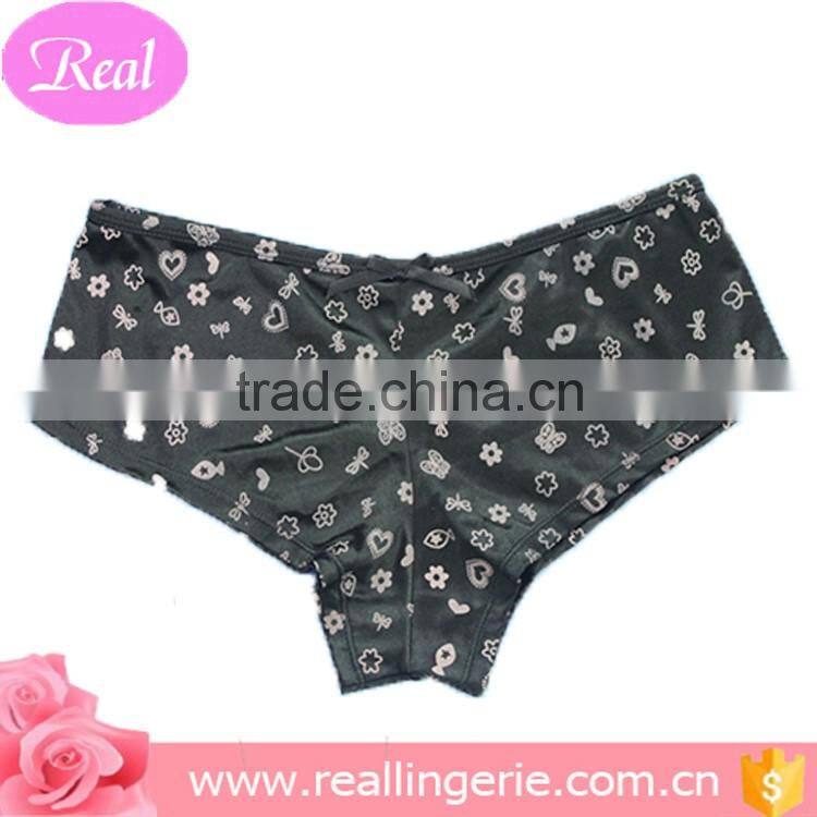 Simple elegant muti-pattern black women bra panty/boyshorts/underpants