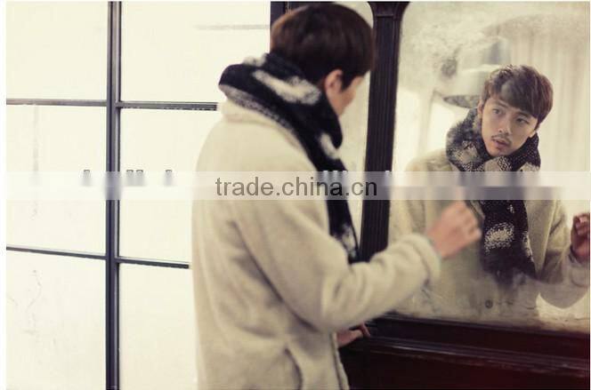 Korean Fashion Patch Winter Kintted Man Scarf